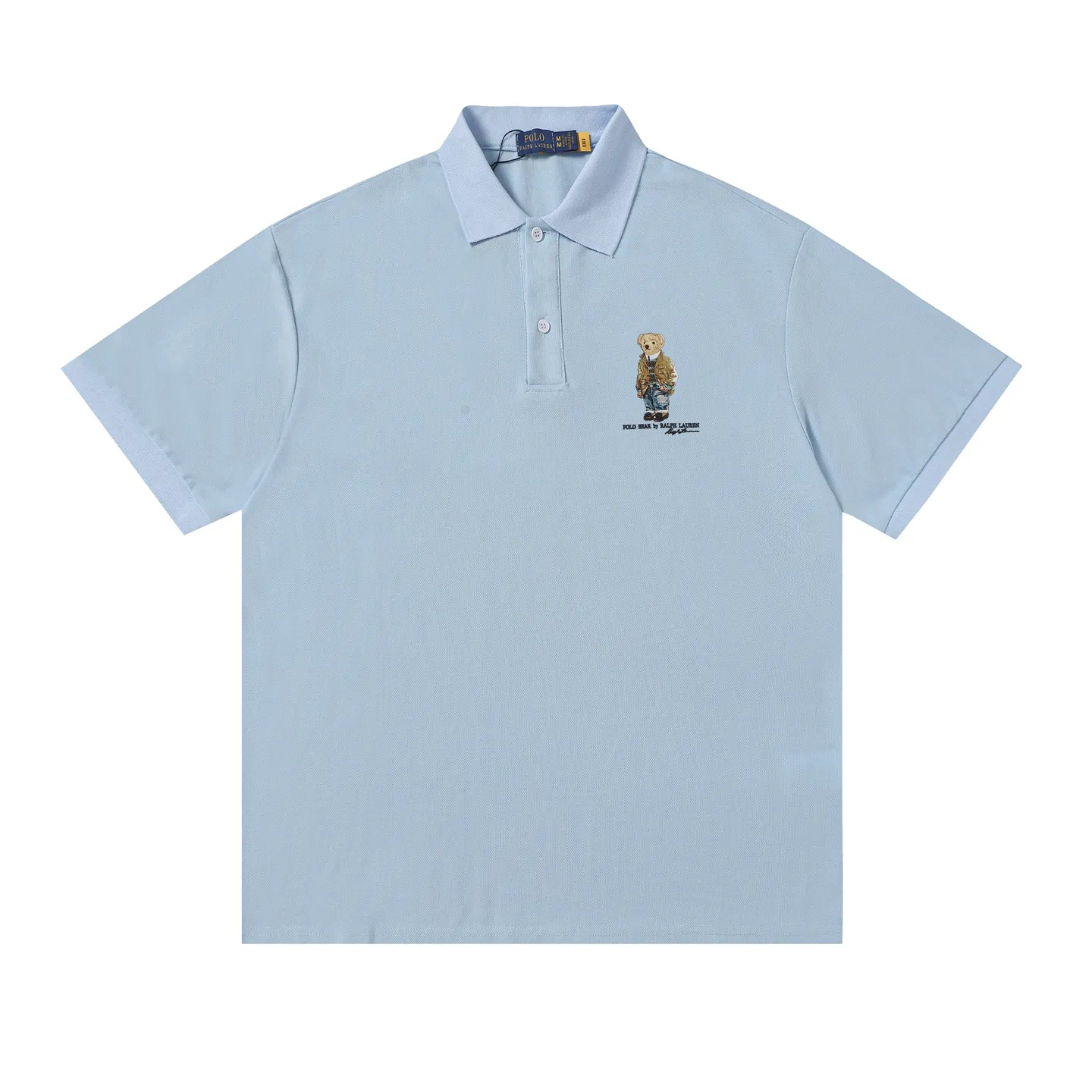 p156 Style No.: A016 [Ralph Lauren Classic Bear Print Polo Shirt] ✅250g fine cotton pique fabric, custom-woven and dyed threads ✅Original stickers Scan the QR code to enter the official website ✅Large version, loose and stylish, can wear up to 210 pounds Color: Black White Navy Blue Sky Blue Dark Gray Floral Gray Size: S-XL